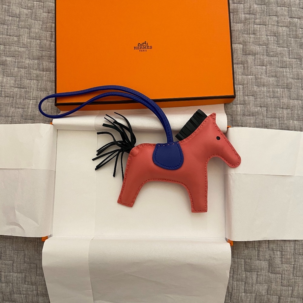 HERMES Milo Lambskin Grigri Rodeo Horse Bag Charm
